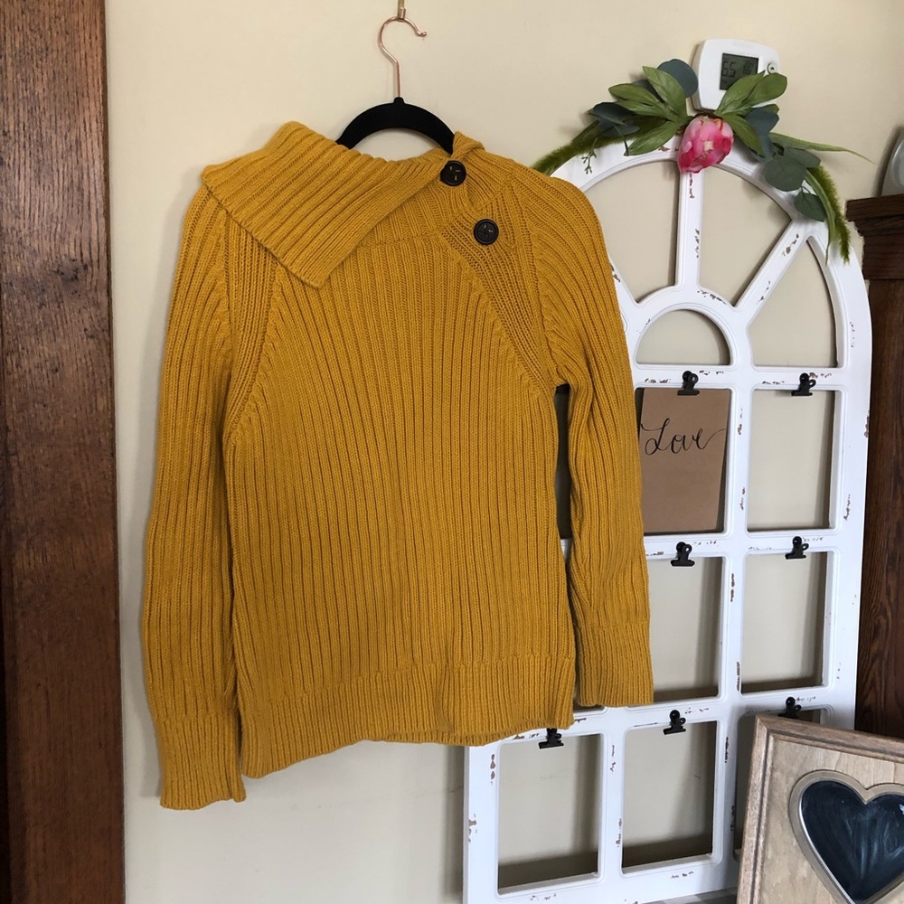 Mustard Ruff Hewn Knit Sweater